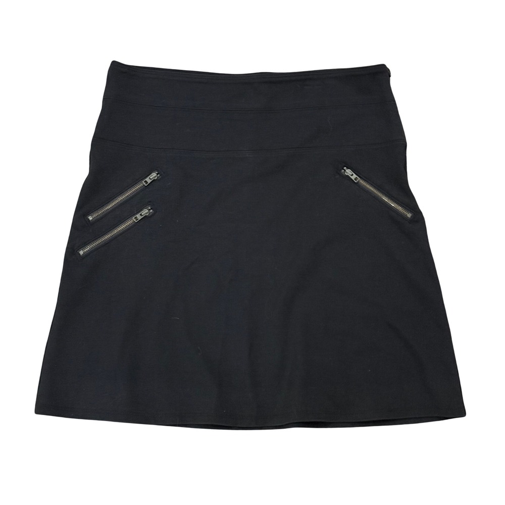 Athleta Womens Black Athletic Skirt Size 8 Zipper Pockets Activewear